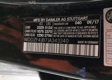 2018 Mercedes-Benz E 300 from USA, damaged, VIN WDDZF4JB7JA343340